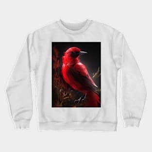 Beautiful Red bird on tree Crewneck Sweatshirt